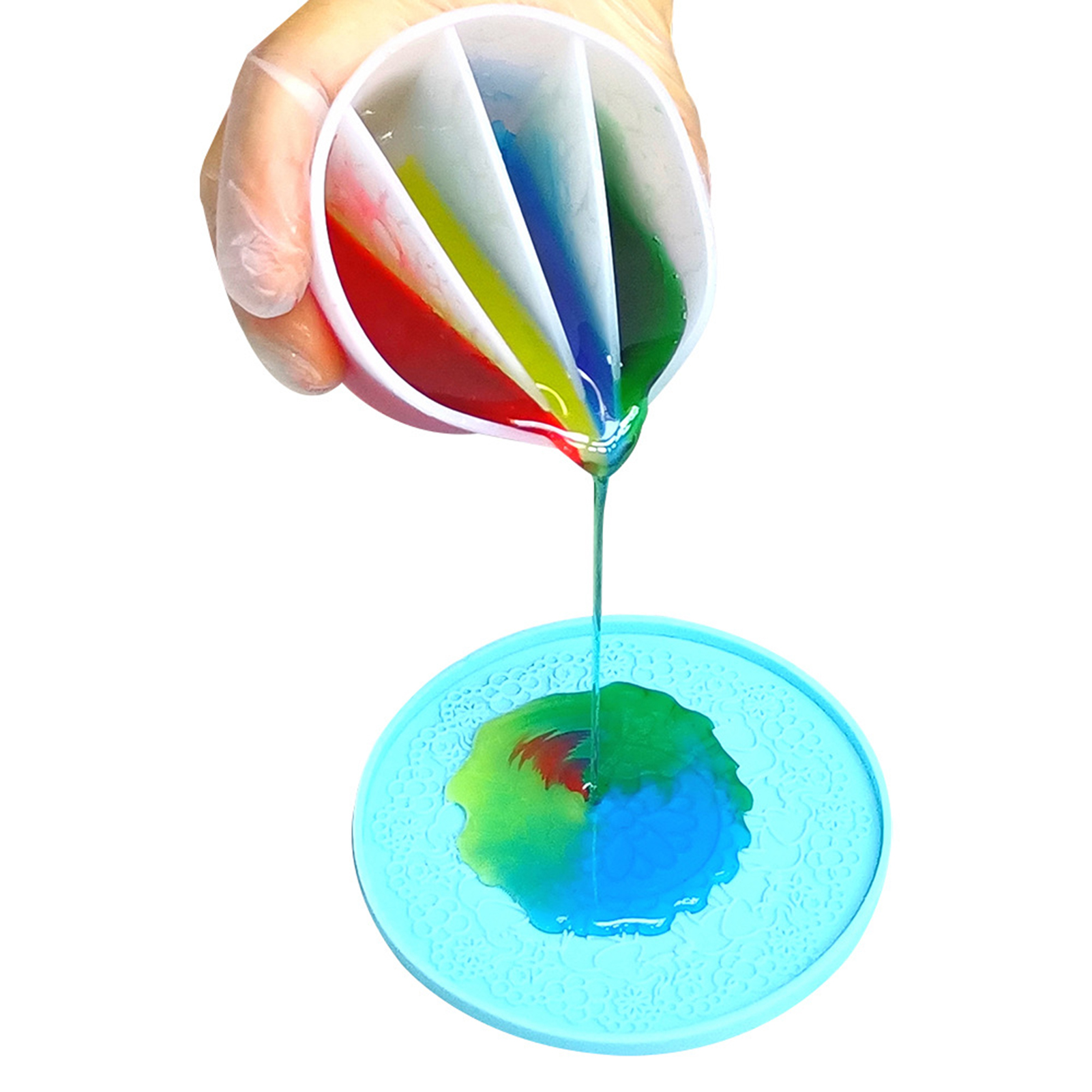 Resin Art Pouring - Silicone Split Mixing Cups with 2