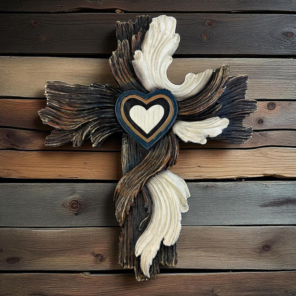 Resin Art With Wood - 2D Wall Cross Decorations for Home