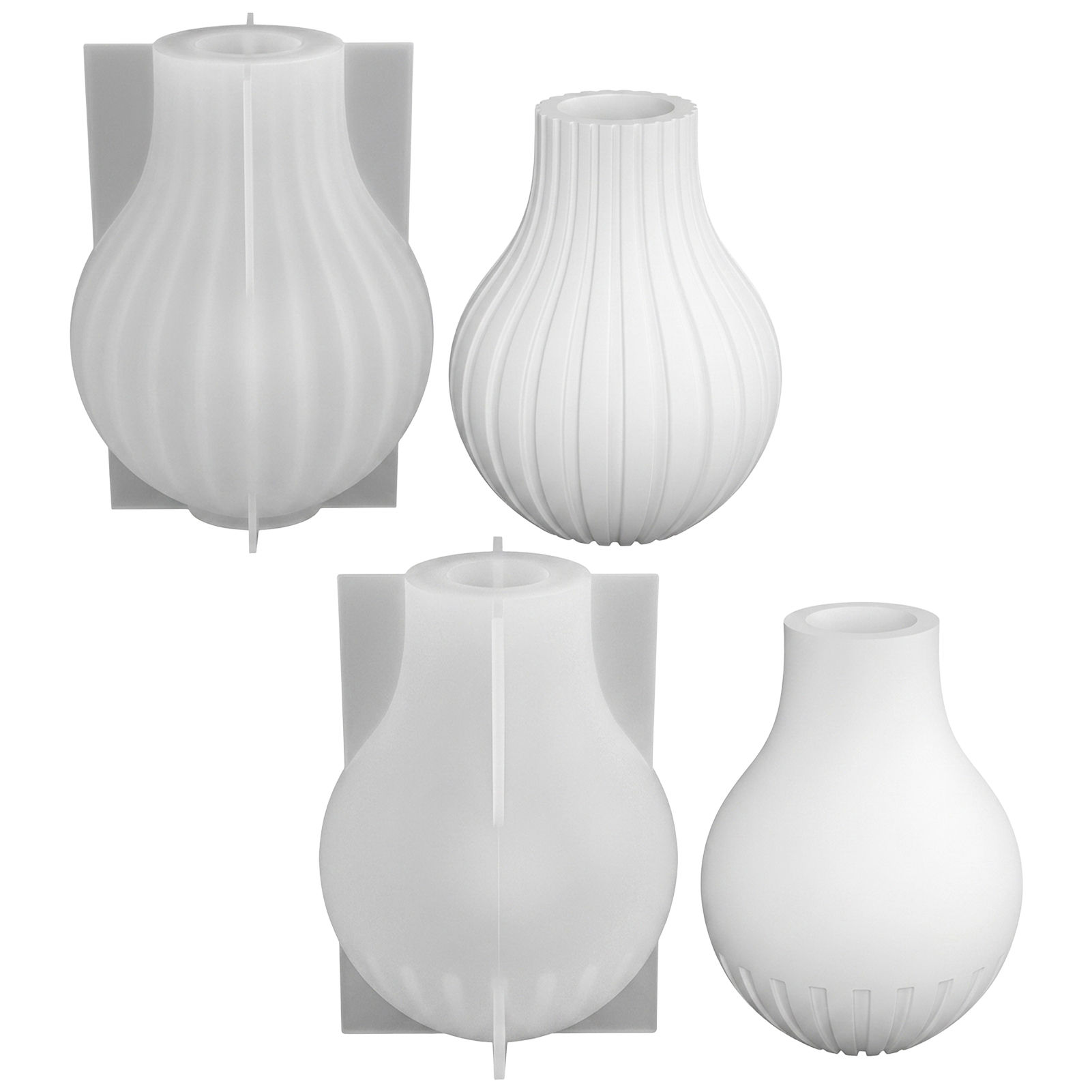Resin Art Products - Silicone Vase Mold with Stripe Design