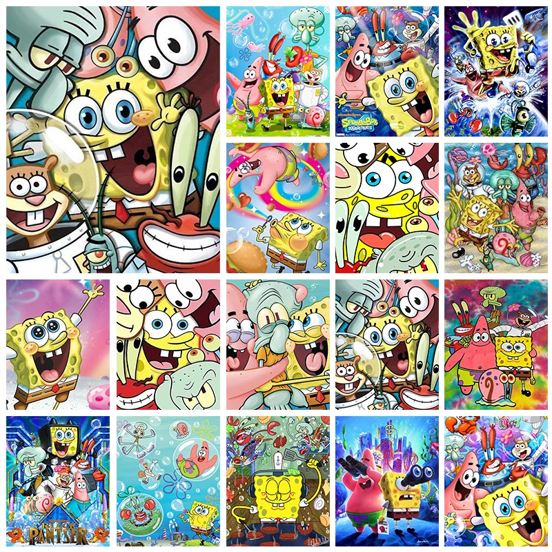 Resin Art Canvas - Handmade DIY SpongeBob Diamond Painting Kit