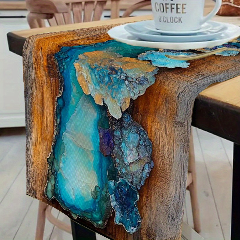 Resin Art Geode - Resin Geode Table Runner Polyester Agate