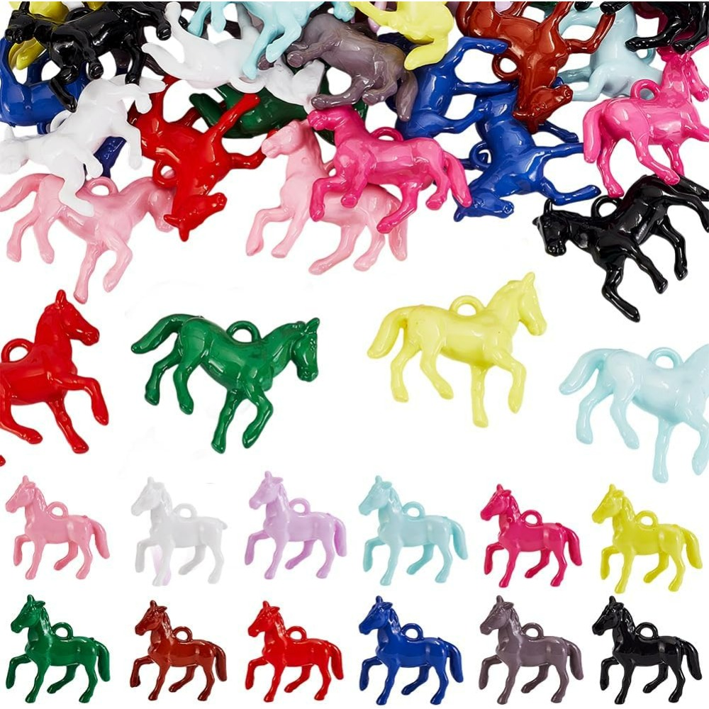 Resin Art Materials Kit - 48pcs Opaque Acrylic Pendants 12 Colors