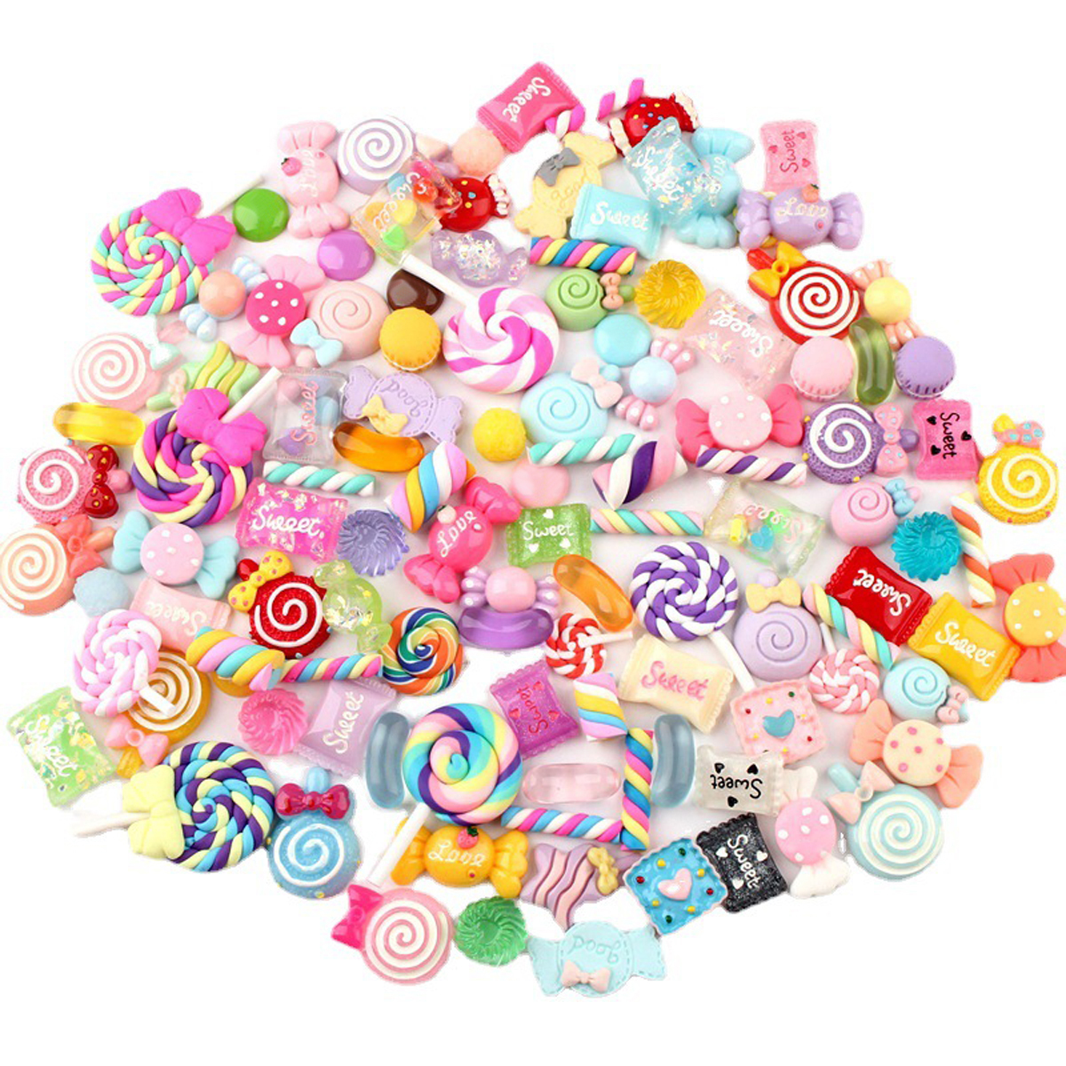 Resin Art Materials Kit - 30pcs Random Candy Slime Charms Cute