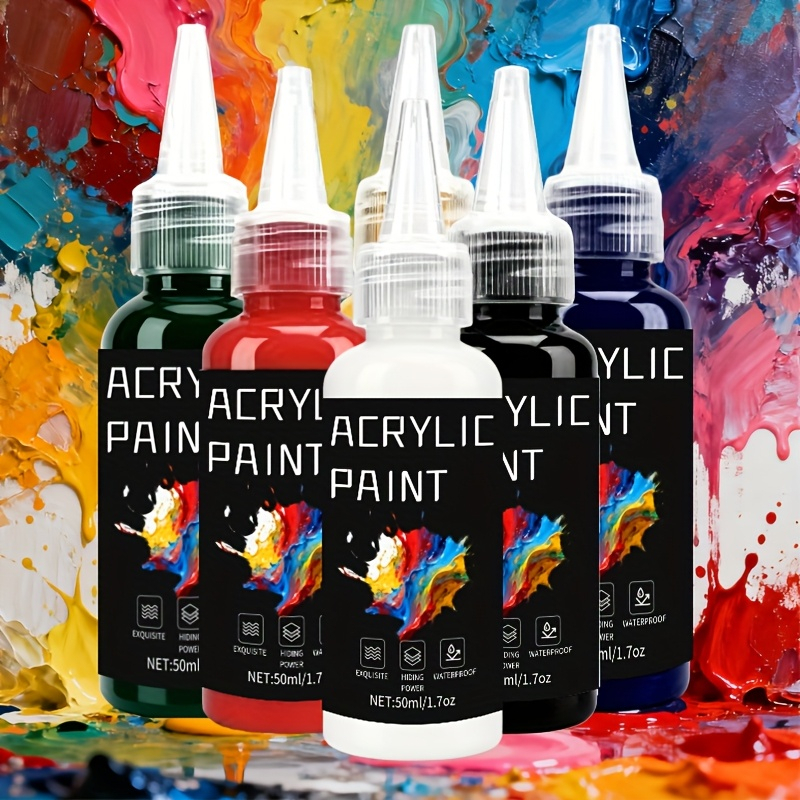 Acrylic Paint Set 6 Colors 50m - Resin Art With Wood ulasan dan harga