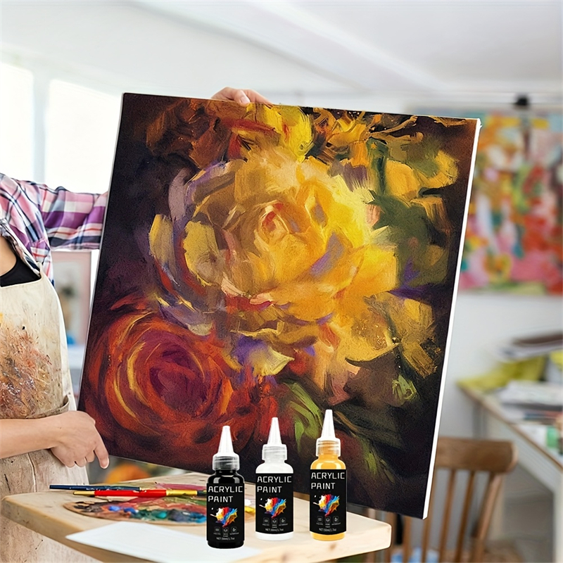 Acrylic Paint Set 6 Colors 50m - Resin Art With Wood ulasan dan harga