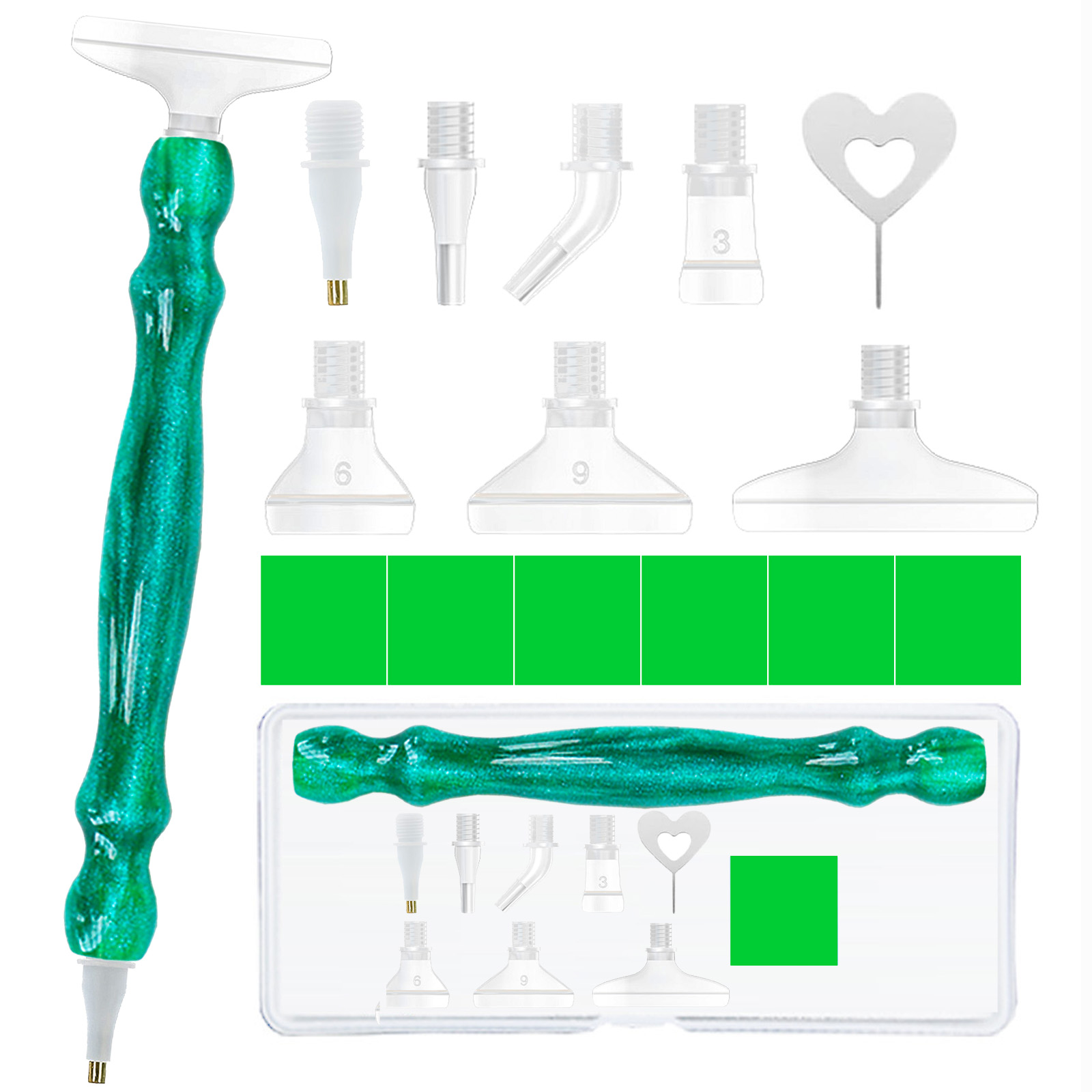 Diamond Paintbrush Set (Green) - Resin Art And Craft ulasan dan harga