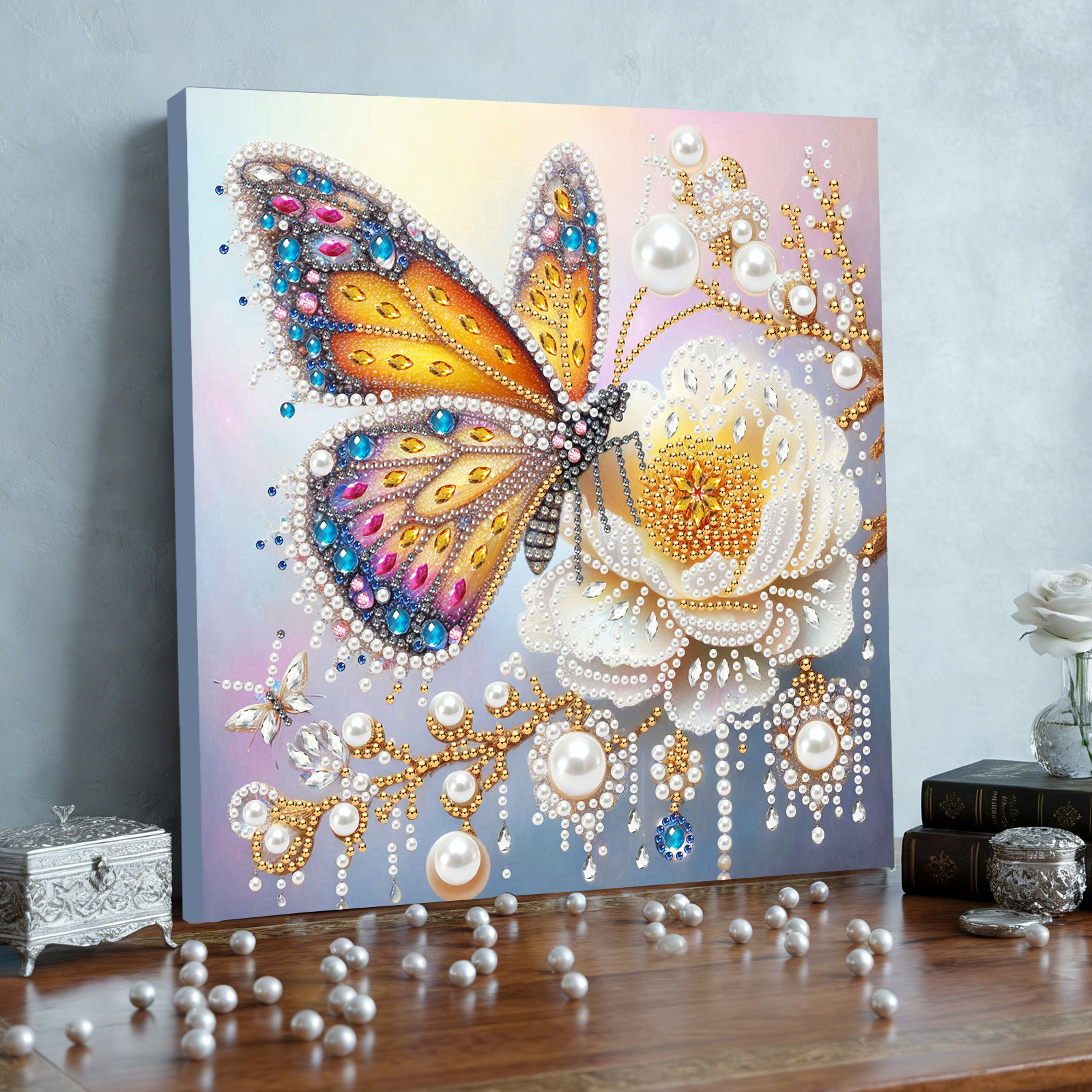 Diamond Dots Pearl Gem Paintin - Resin Art Frame ulasan dan harga