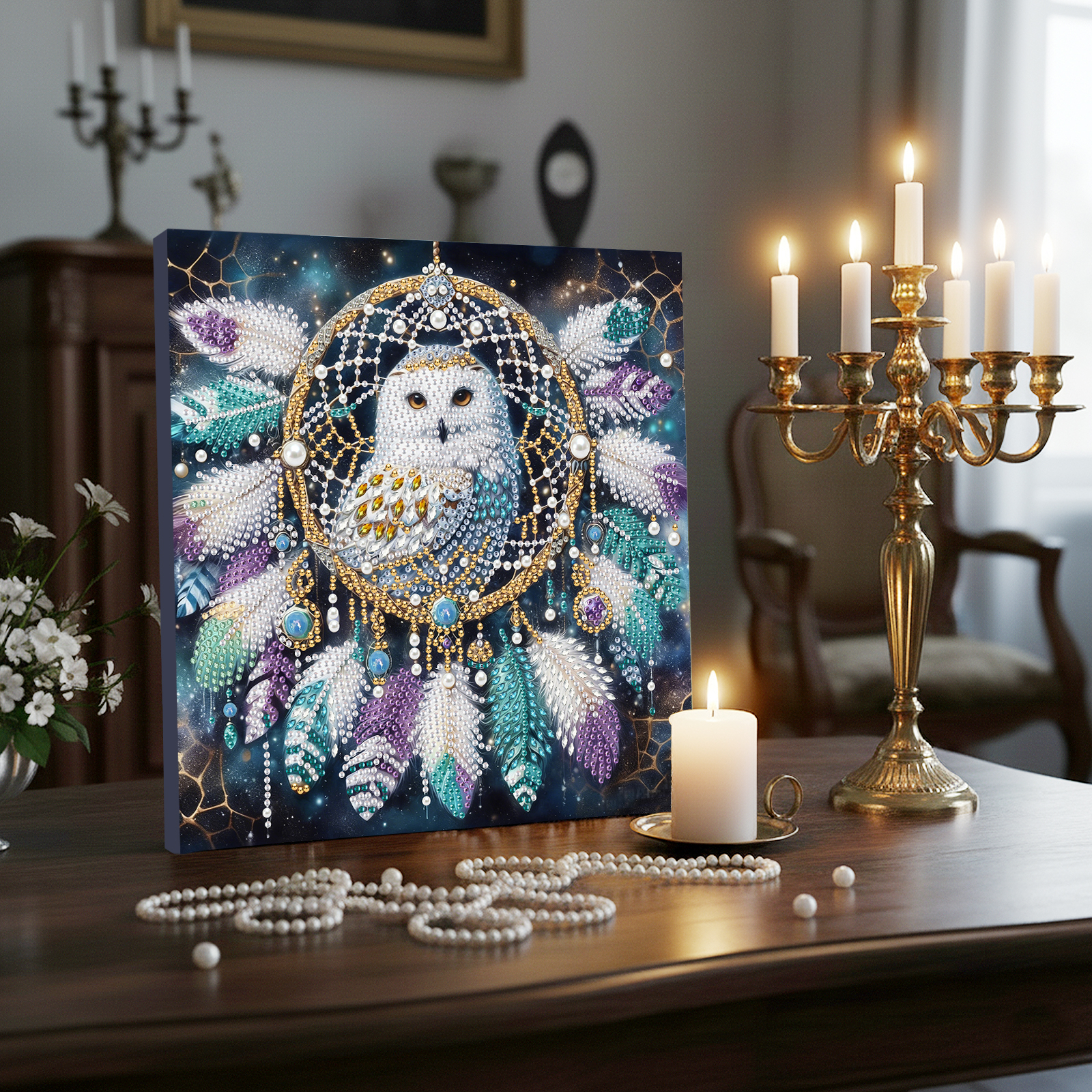 Diamond Dots Pearl Gem Paintin - Resin Art Frame ulasan dan harga
