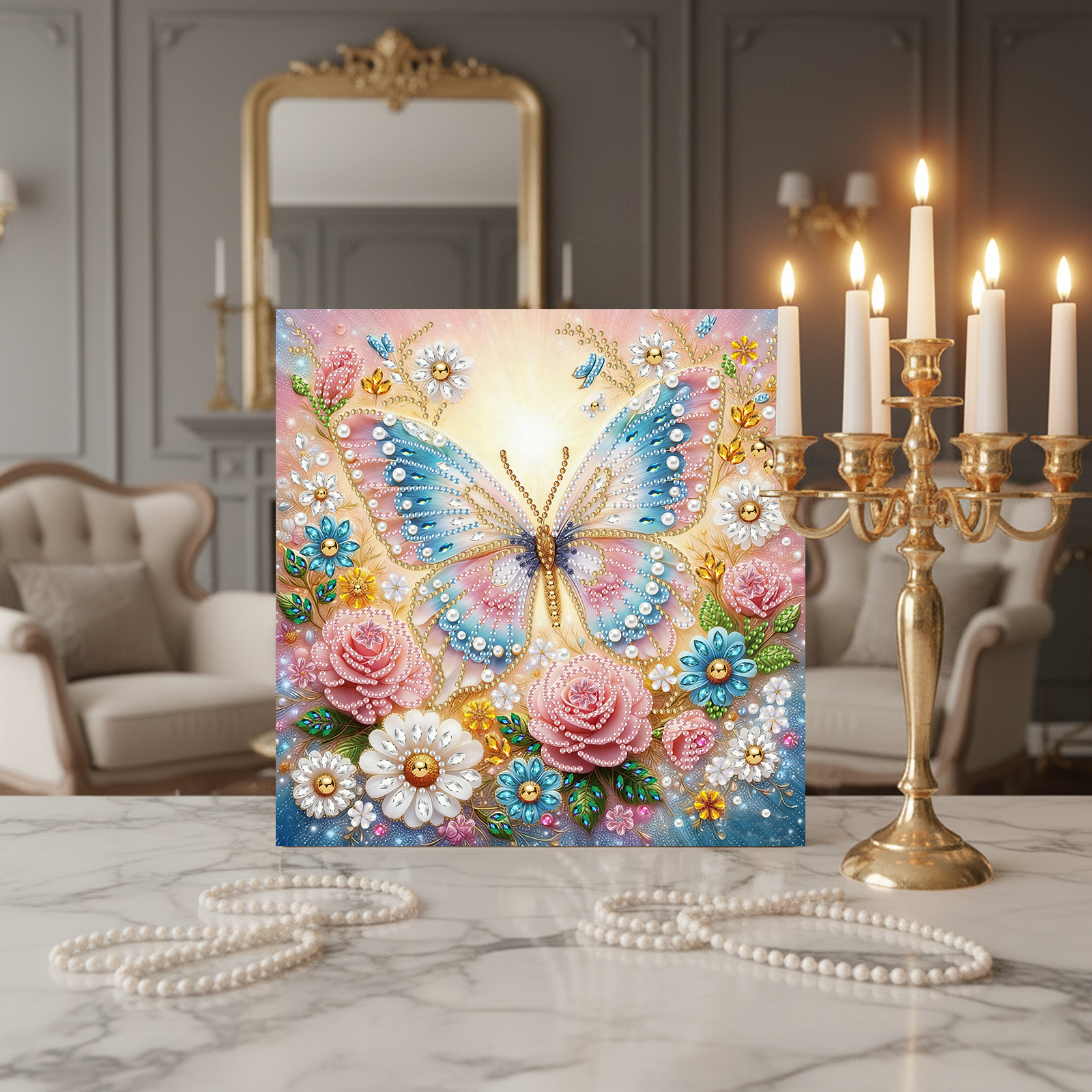 Diamond Dots Pearl Gem Paintin - Resin Art Frame ulasan dan harga