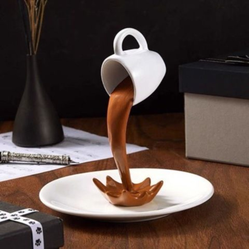 3D Coffee Cup Art Sculpture Of - Resin Art Pouring ulasan dan harga