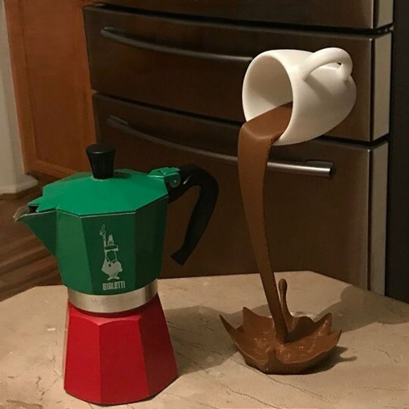 3D Coffee Cup Art Sculpture Of - Resin Art Pouring ulasan dan harga
