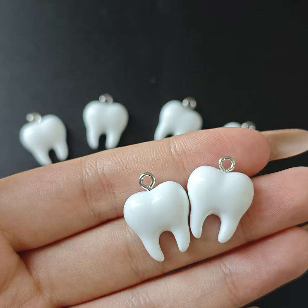 10pcs Cute White Teeth Resin P - Resin Art Materials Kit ulasan dan harga