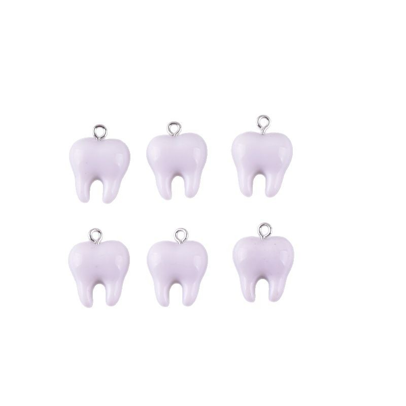 10pcs Cute White Teeth Resin P - Resin Art Materials Kit ulasan dan harga