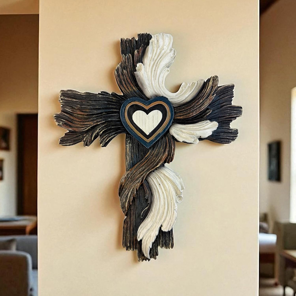 2D Wall Cross Decorations for  - Resin Art With Wood ulasan dan harga