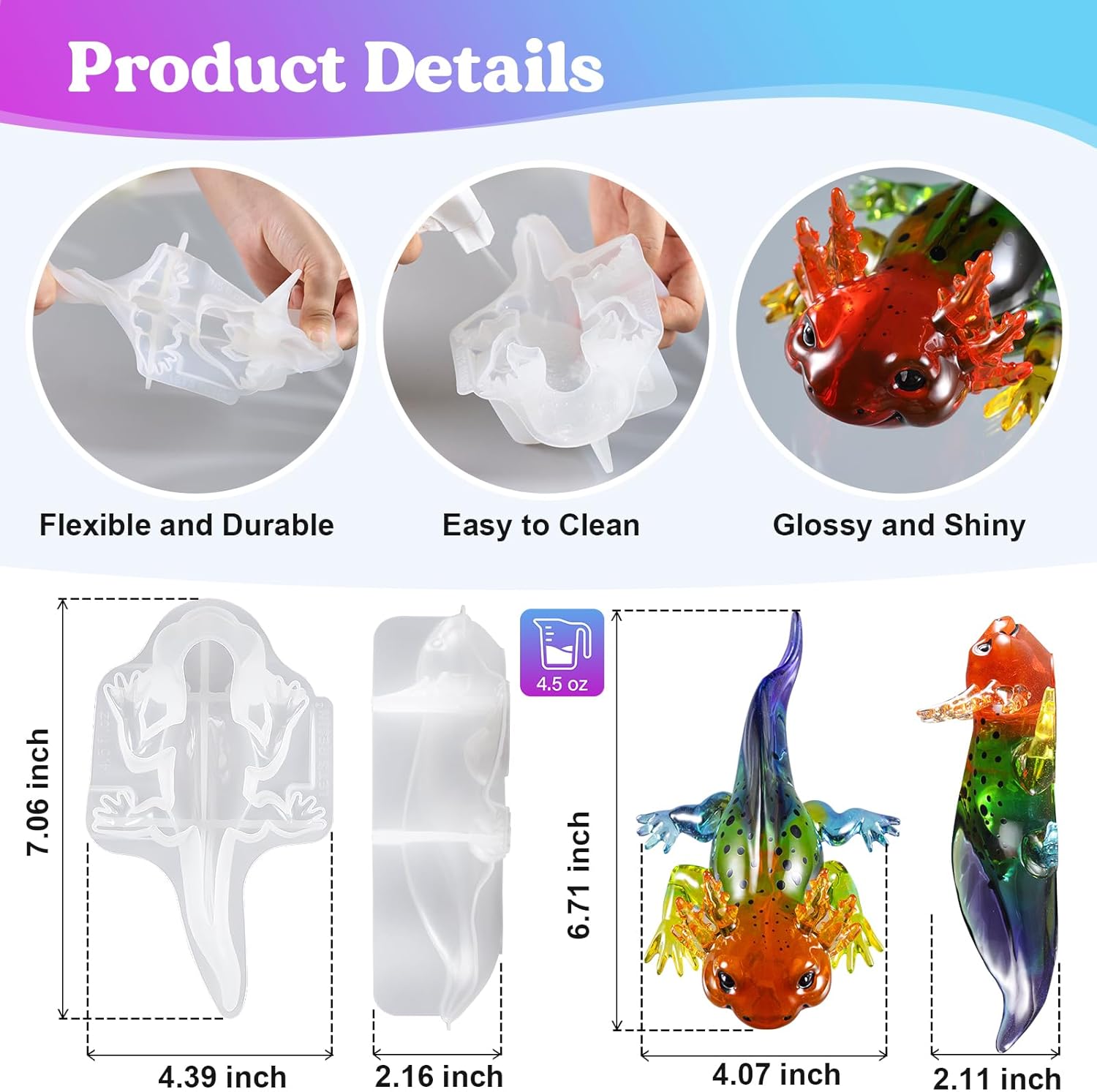 Large Axolotl Resin Molds Sili - Resin Art And Craft ulasan dan harga