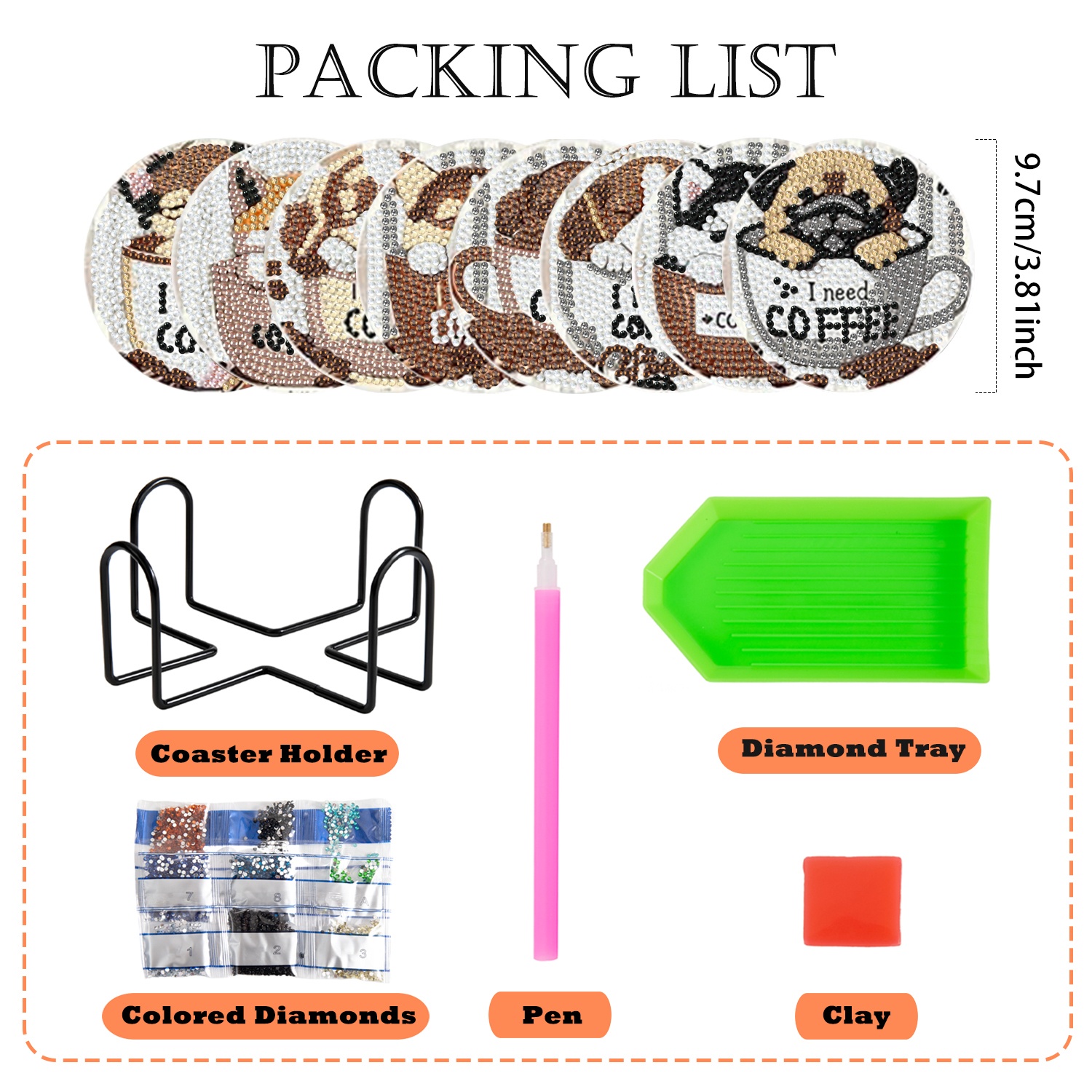 8 pieces/set of diamond painti - Resin Art Canvas ulasan dan harga