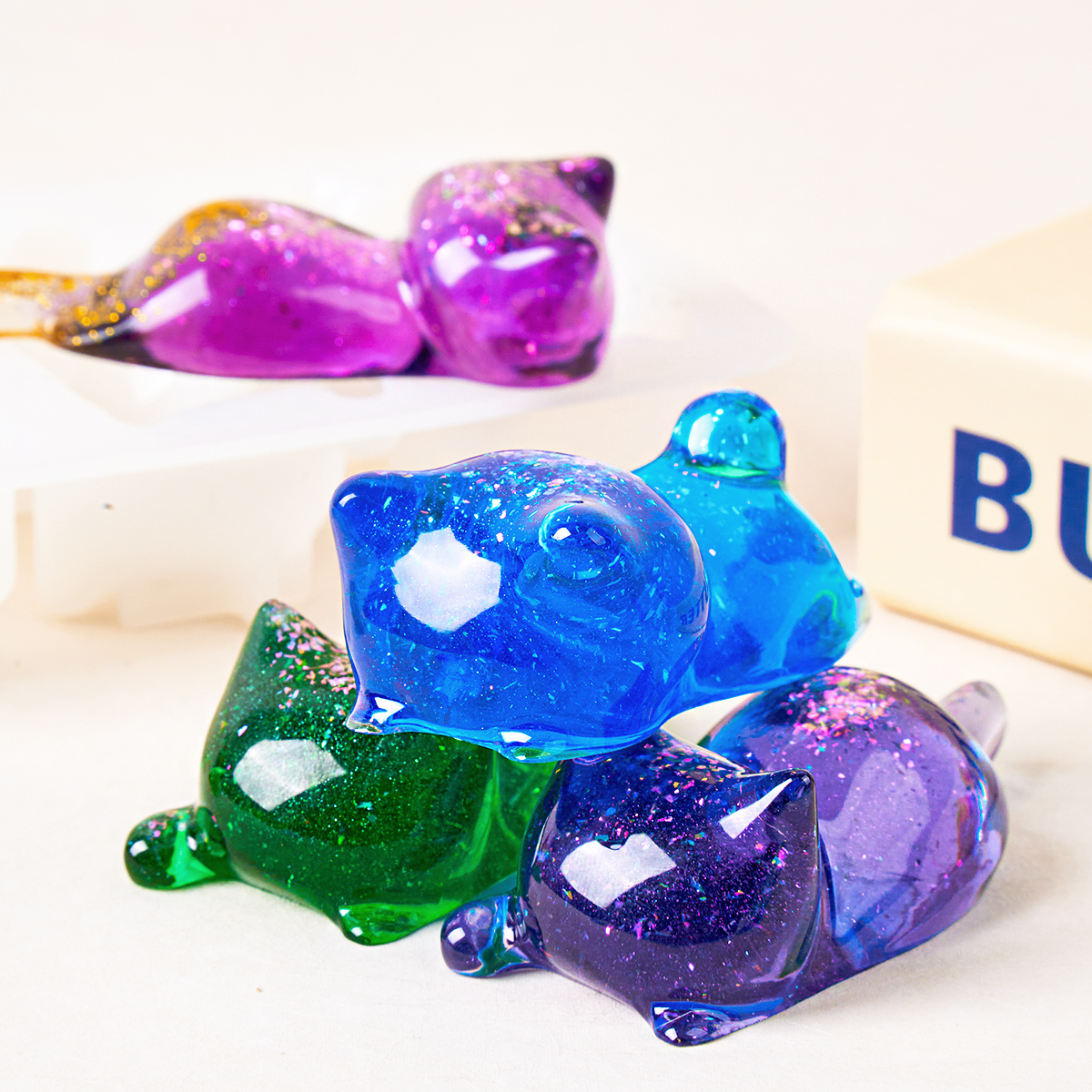 3D Cat Crystal Epoxy Resin Mol - Resin Art Products ulasan dan harga