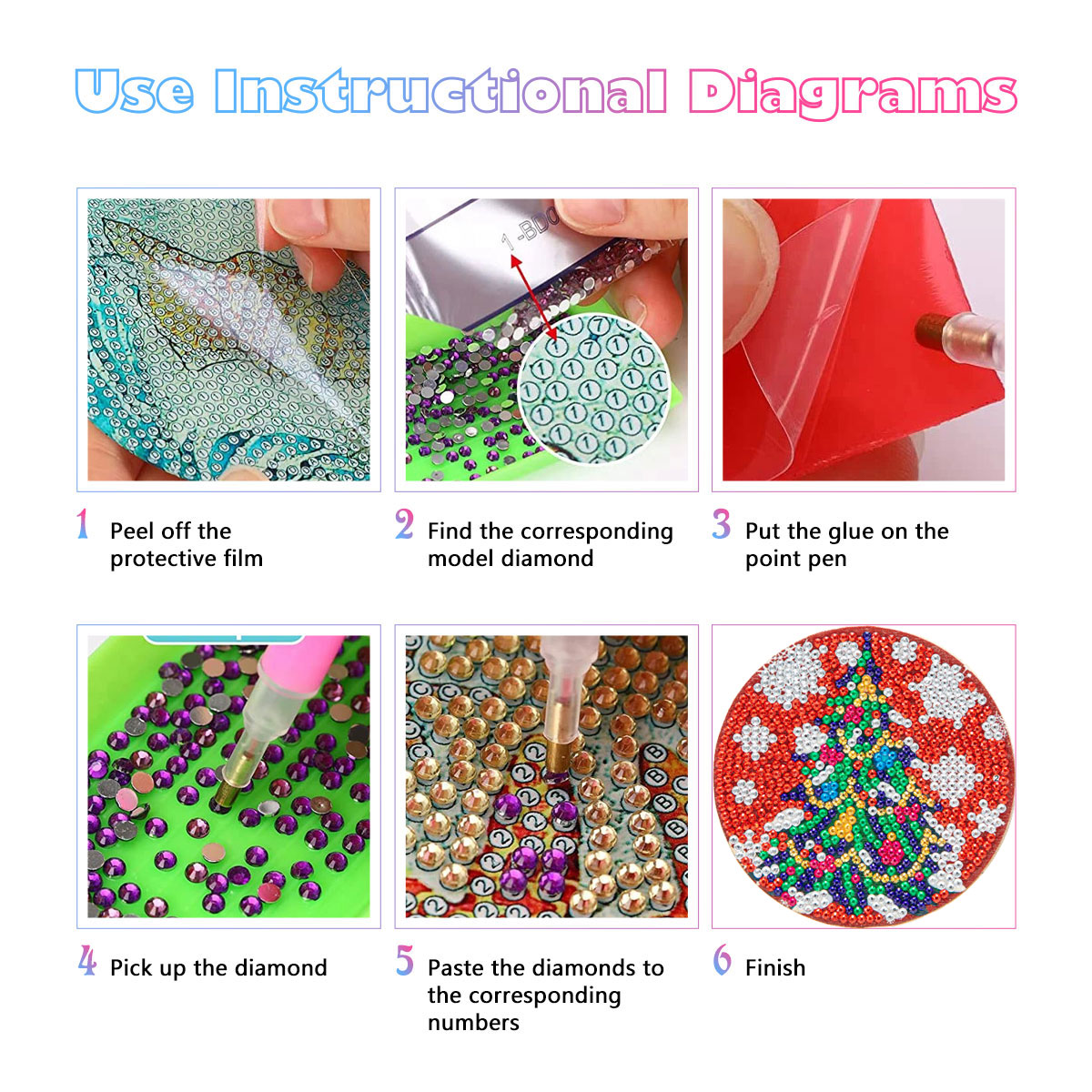 GATYZTORY 6pcs/Set DIY Diamond - Resin Art With Wood ulasan dan harga