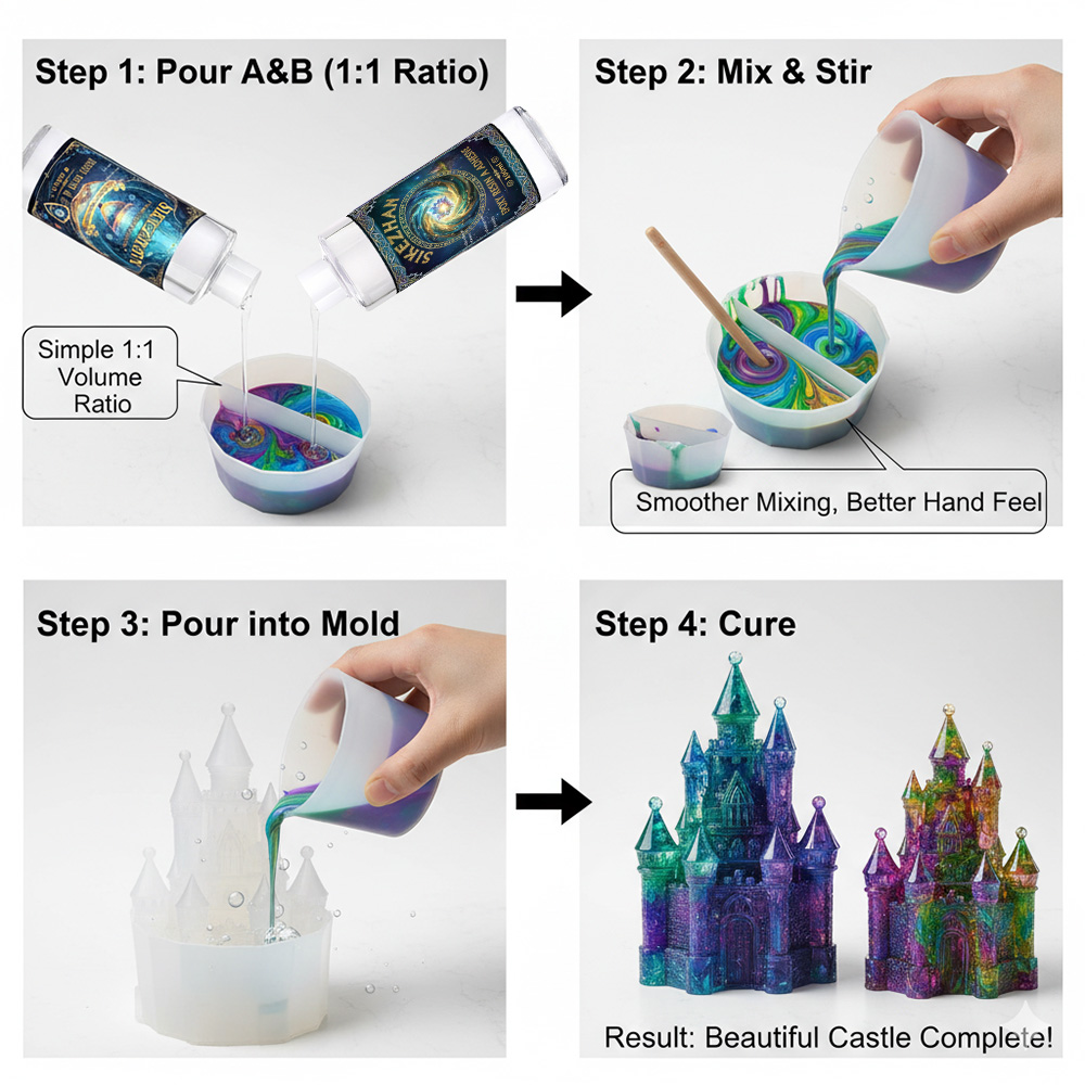 Epoxy Resin Kit with 4 Silicon - Resin Art Pouring ulasan dan harga