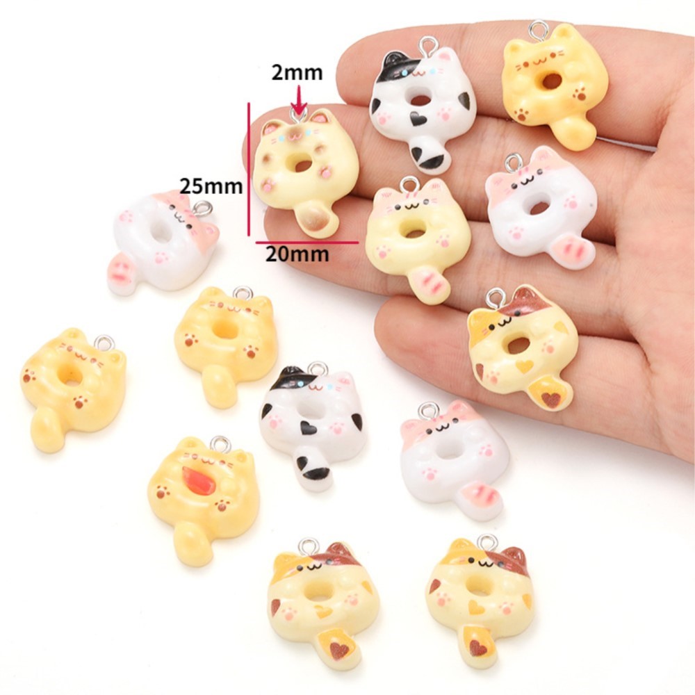 10Pcs Kawaii Cartoon Cat Resin - Resin Art Handmade ulasan dan harga