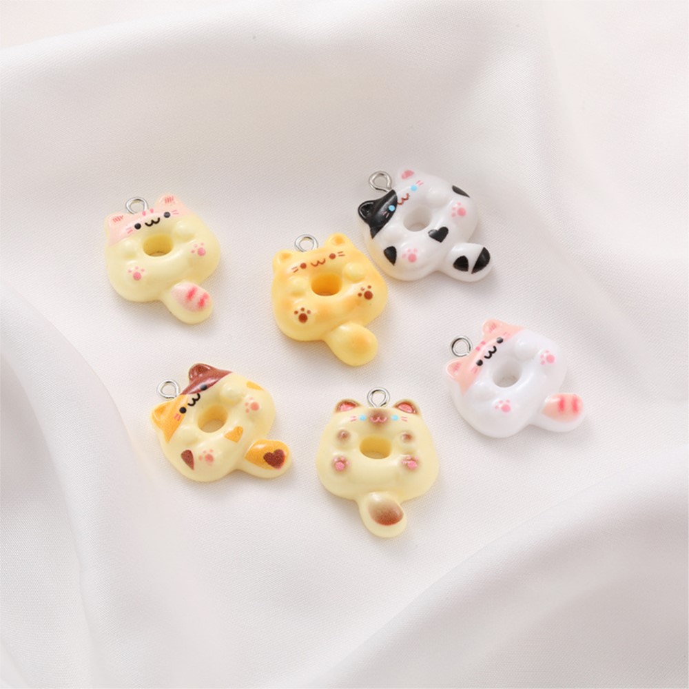 10Pcs Kawaii Cartoon Cat Resin - Resin Art Handmade ulasan dan harga