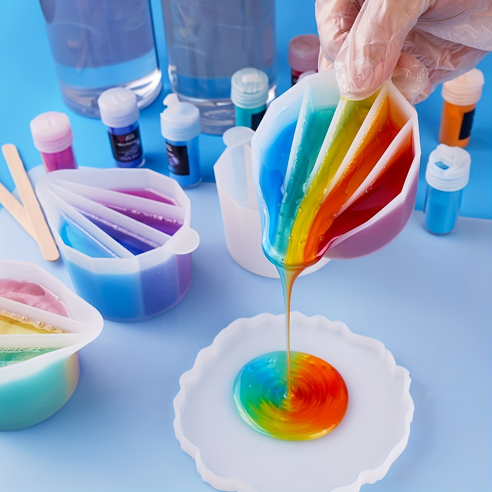 1pc Silicone Split Cup with Di - Resin Art Pouring ulasan dan harga