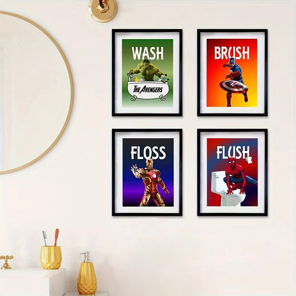 Superheroes Bathroom Wall Art  - Resin Art Quote ulasan dan harga