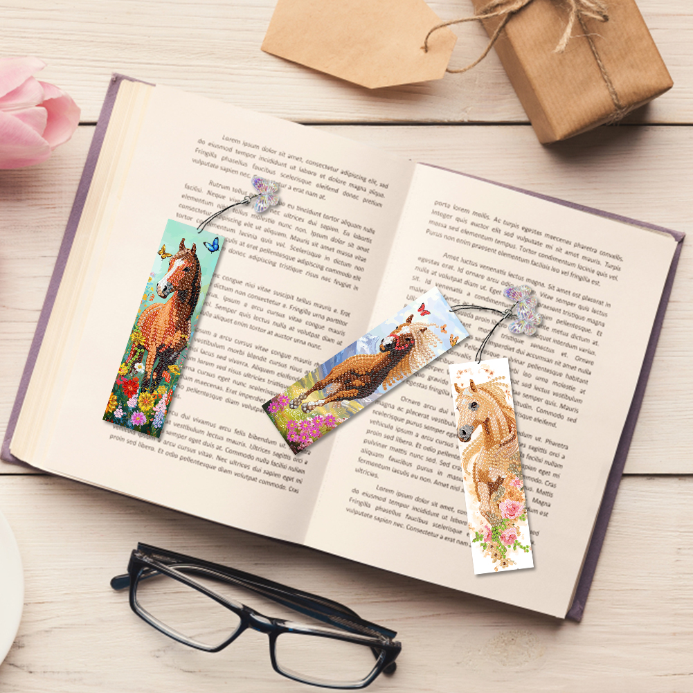 10Pcs Horse DIY Diamond Painti - Resin Art Bookmark ulasan dan harga