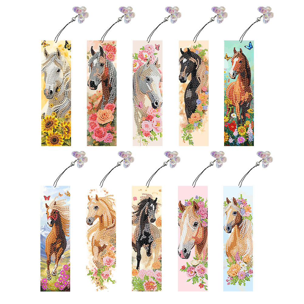 10Pcs Horse DIY Diamond Painti - Resin Art Bookmark ulasan dan harga