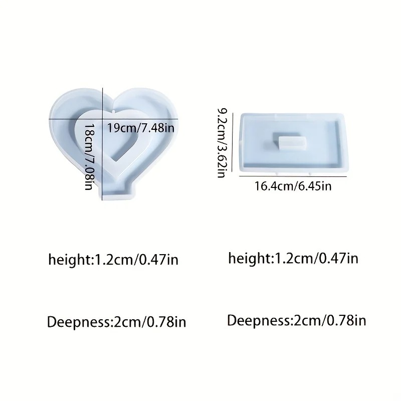 Heart Resin Molds, 2 Pieces Lo - Resin Art Frame ulasan dan harga
