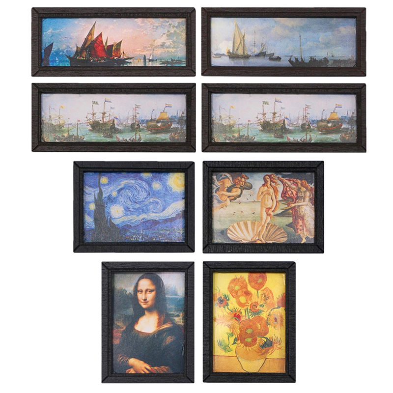 8Pcs 1:12 Dollhouse Vintage Oi - Resin Art With Wood ulasan dan harga
