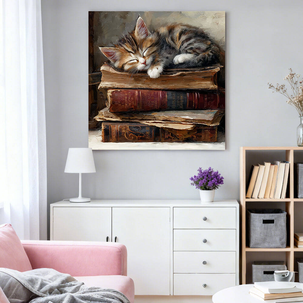 HUACAN 5D Diamond Painting Cat - Resin Art Guide Book ulasan dan harga