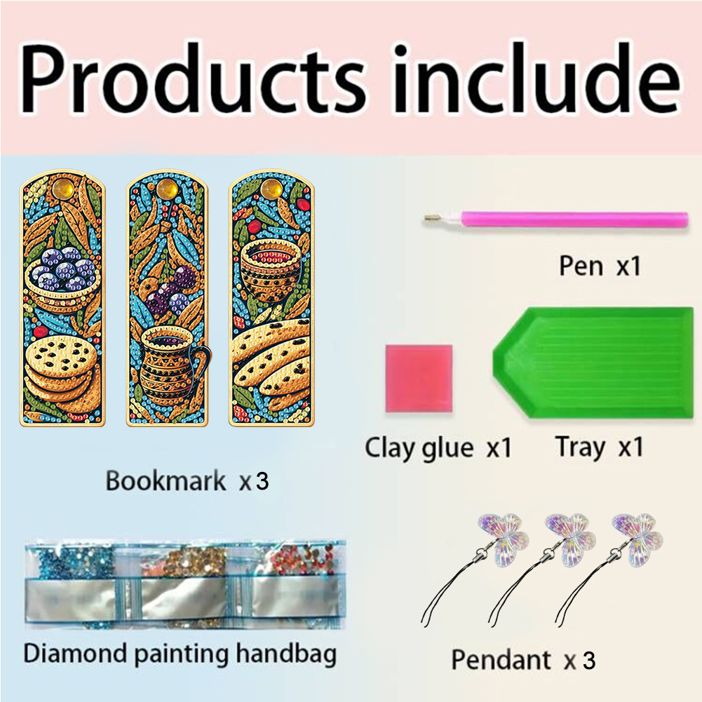 3Pcs Butterfly DIY Diamond Art - Resin Art Bookmark ulasan dan harga