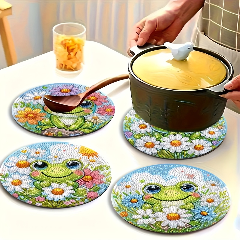 4-piece frog patterned wooden  - Resin Art With Wood ulasan dan harga