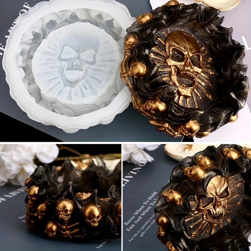 Ashtray mold, skull DIY craft  - Resin Art Products ulasan dan harga
