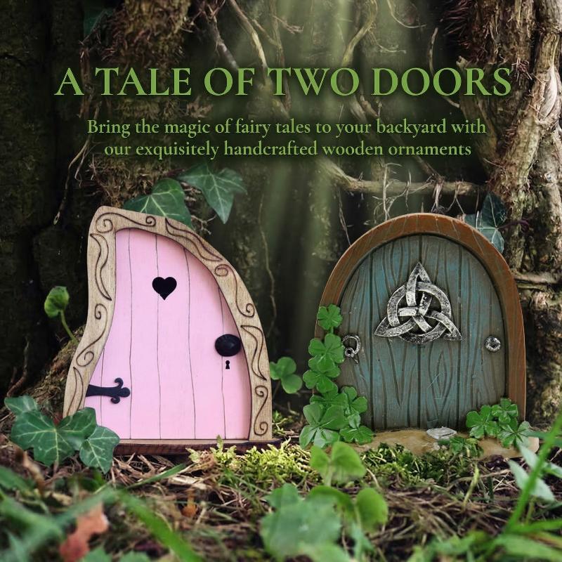 Elf Fairy Door Miniature Garde - Resin Art With Wood ulasan dan harga