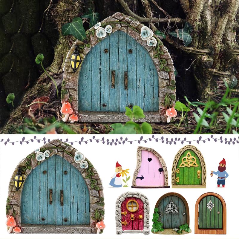Elf Fairy Door Miniature Garde - Resin Art With Wood ulasan dan harga