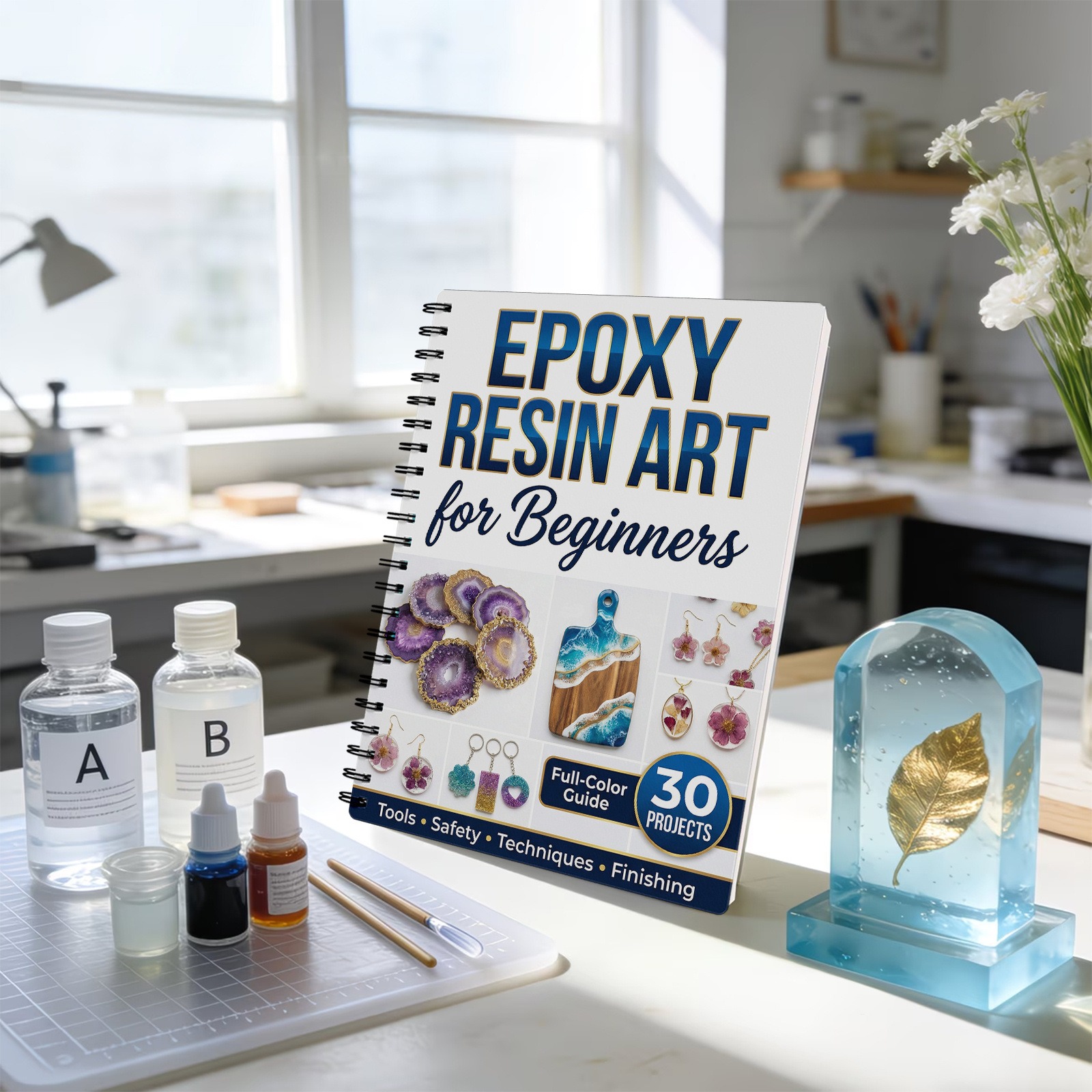 Epoxy Resin Art Book Guide Lea - Resin Art Guide Book ulasan dan harga