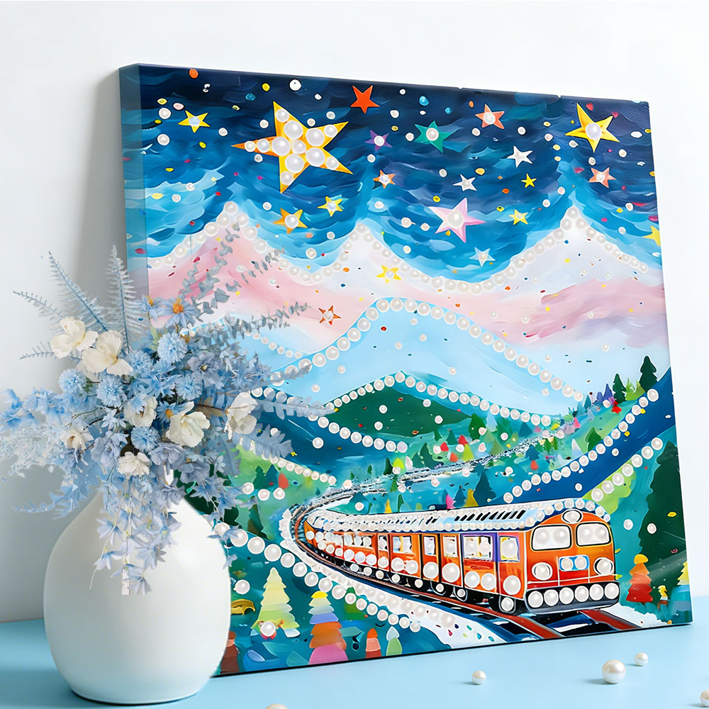 Huacan Starry Night Mountain T - Resin Art Frame ulasan dan harga