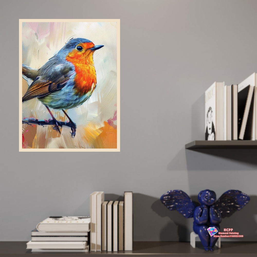 unframe Robin Bird Cute Robin  - Resin Art Canvas ulasan dan harga