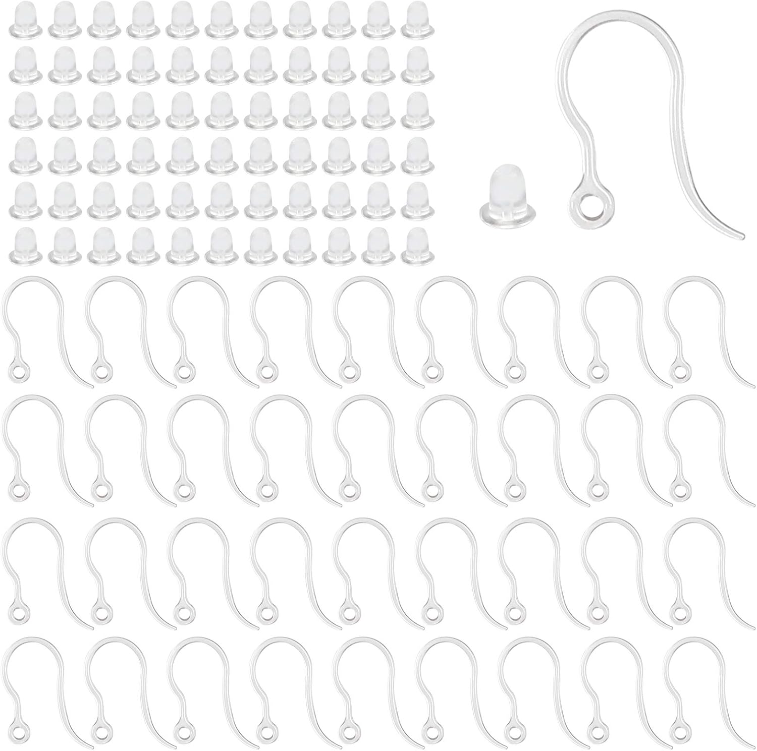 40pcs Clear Plastic Earring Ho - Resin Art Materials Kit ulasan dan harga