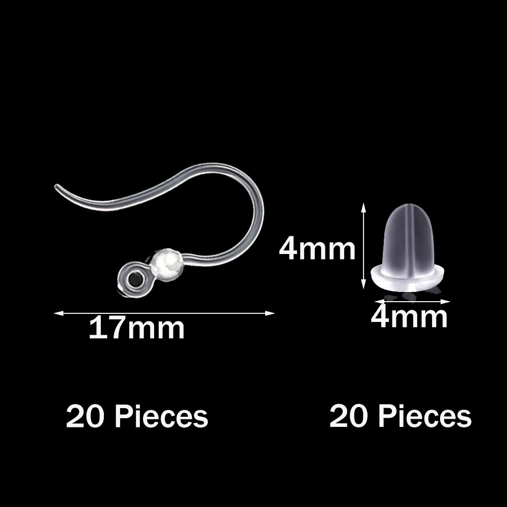 40pcs Clear Plastic Earring Ho - Resin Art Materials Kit ulasan dan harga
