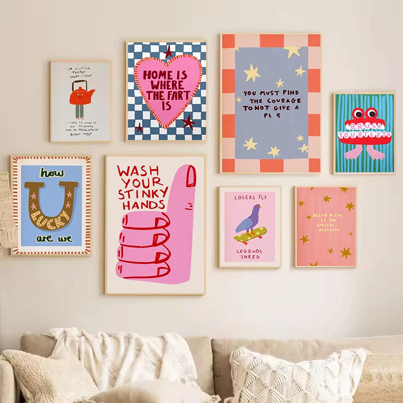 Colorful Humorous House Slogan - Resin Art Quote ulasan dan harga