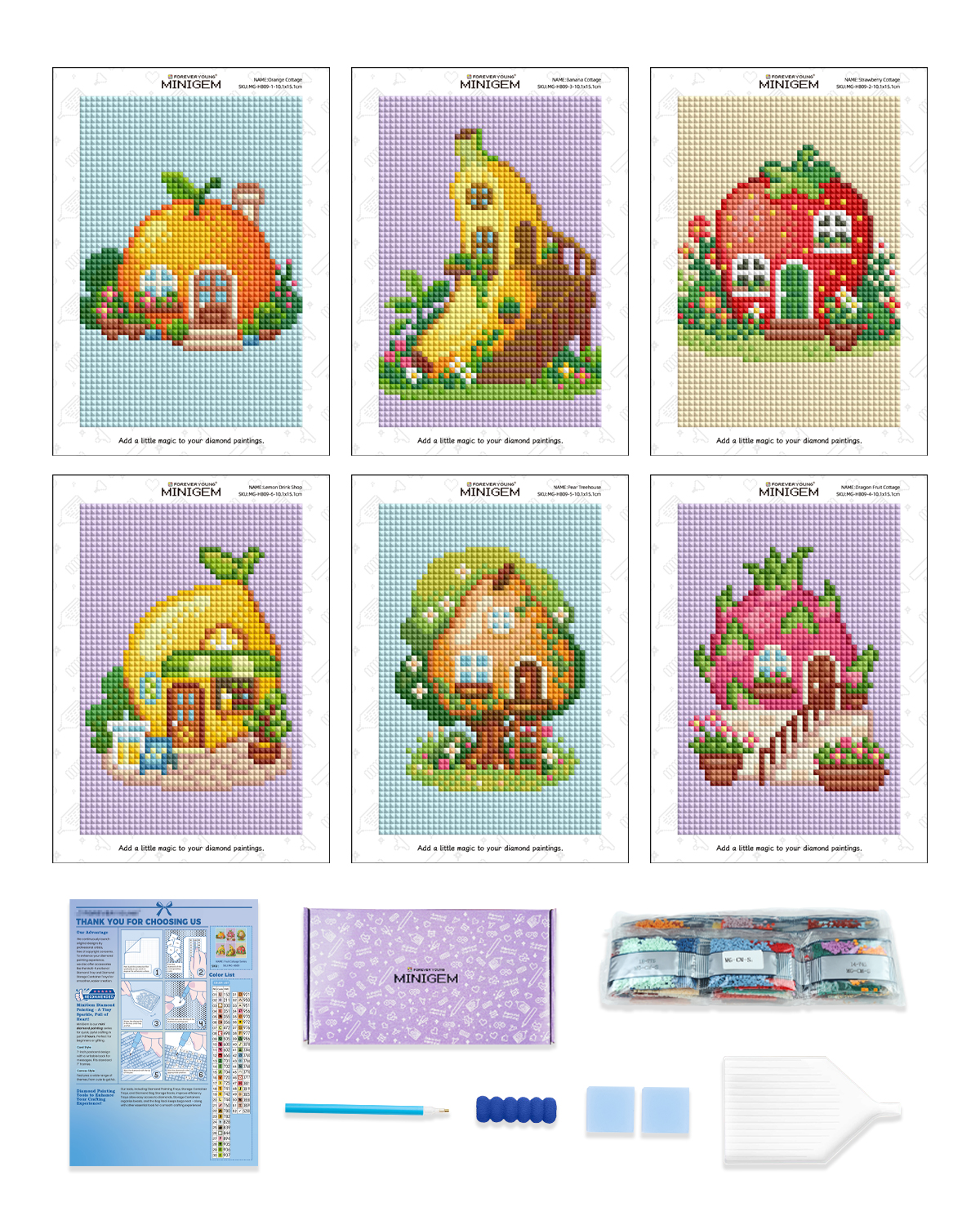 Forever Young Minigem 6PCS Fru - Resin Art Canvas ulasan dan harga