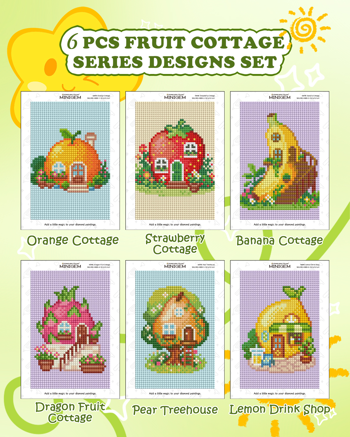 Forever Young Minigem 6PCS Fru - Resin Art Canvas ulasan dan harga