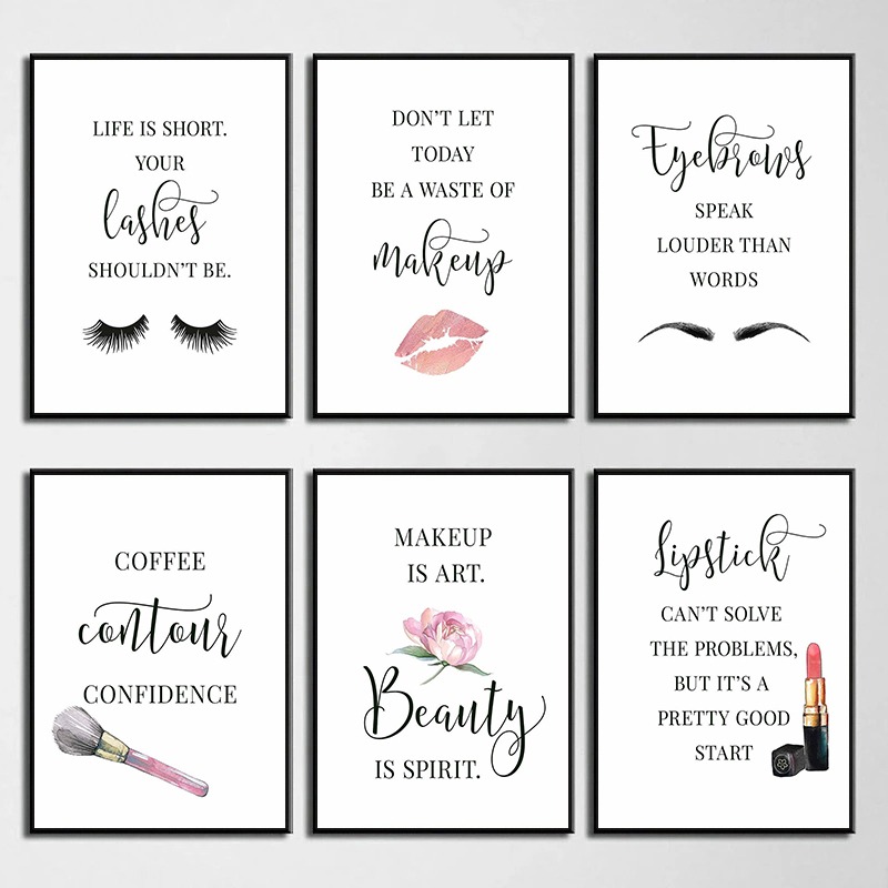 Makeup Quotes Poster Eyelash E - Resin Art Quote ulasan dan harga