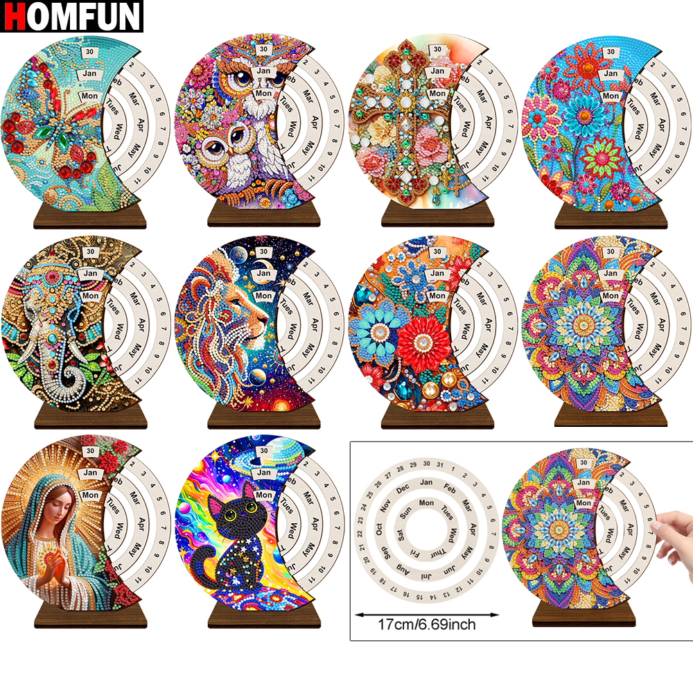 HOMFUN Diamond Painting Perpet - Resin Art With Wood ulasan dan harga