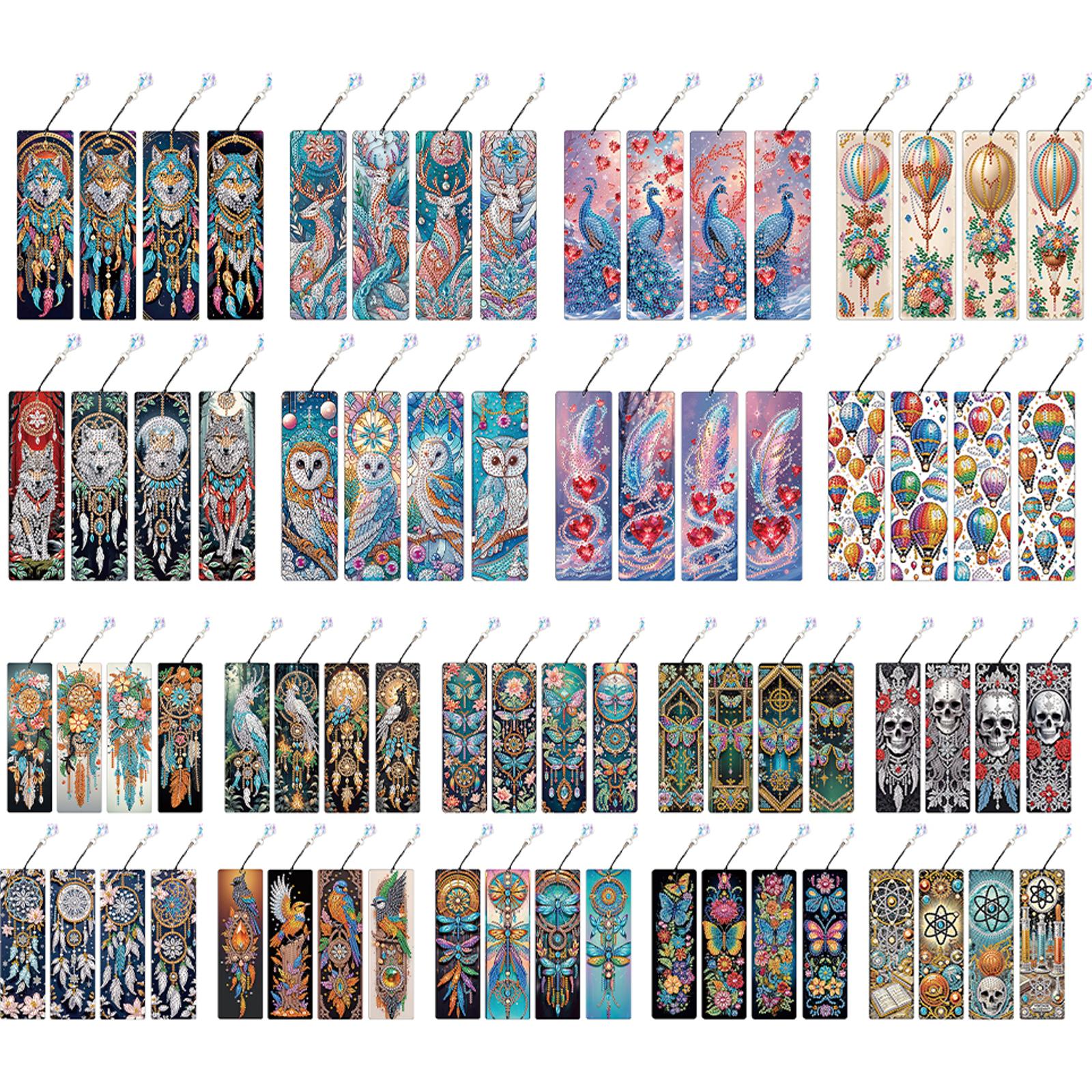 8Pcs Colored Patterns DIY Diam - Resin Art Bookmark ulasan dan harga