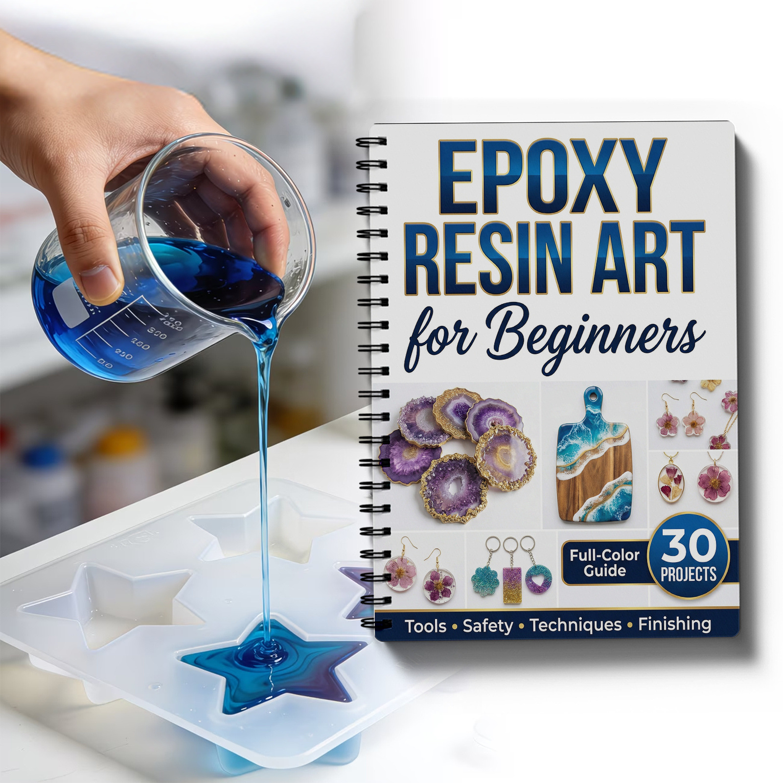 Epoxy Resin Art Book Guide Lea - Resin Art Guide Book ulasan dan harga