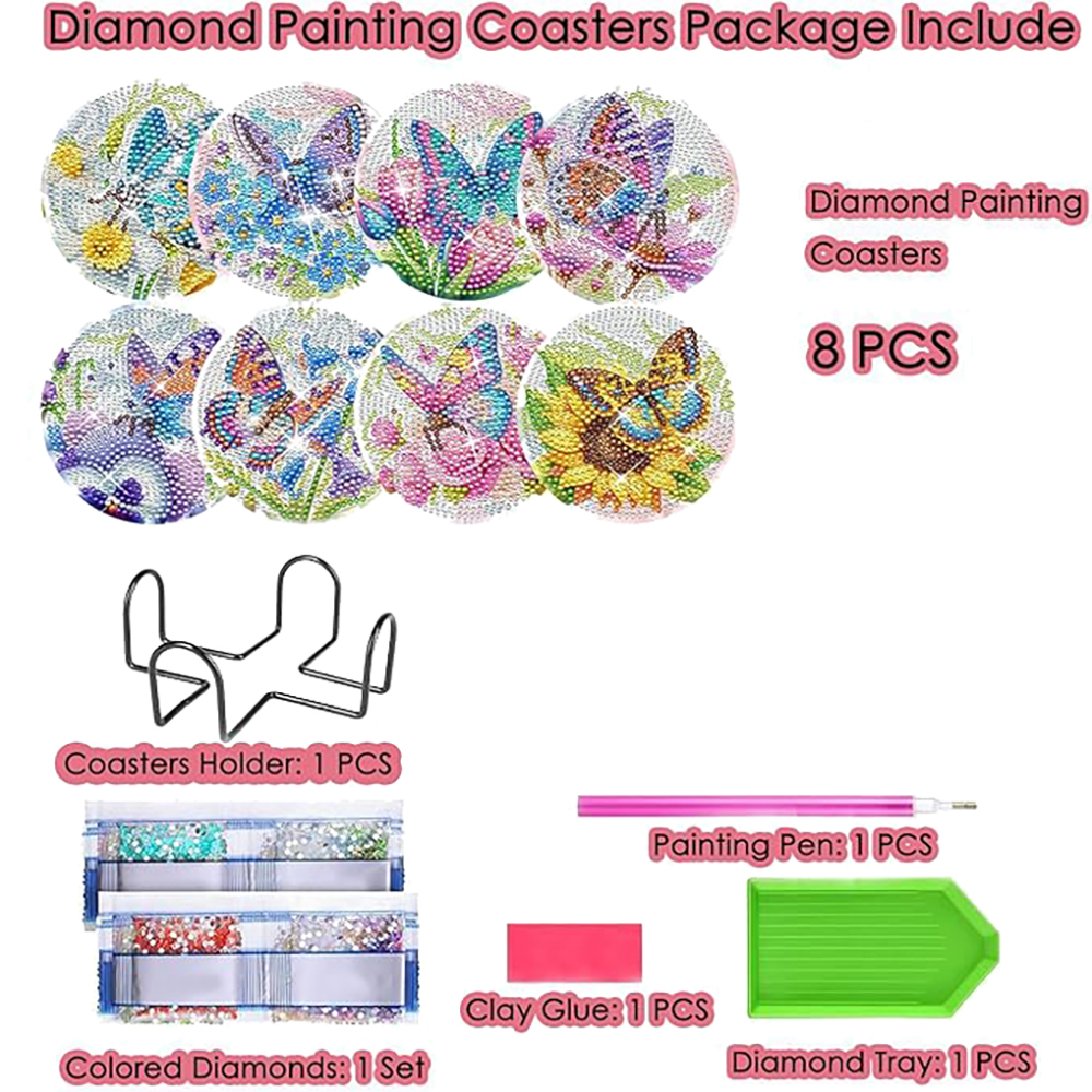 8 pieces of diamond art painti - Resin Art Canvas ulasan dan harga